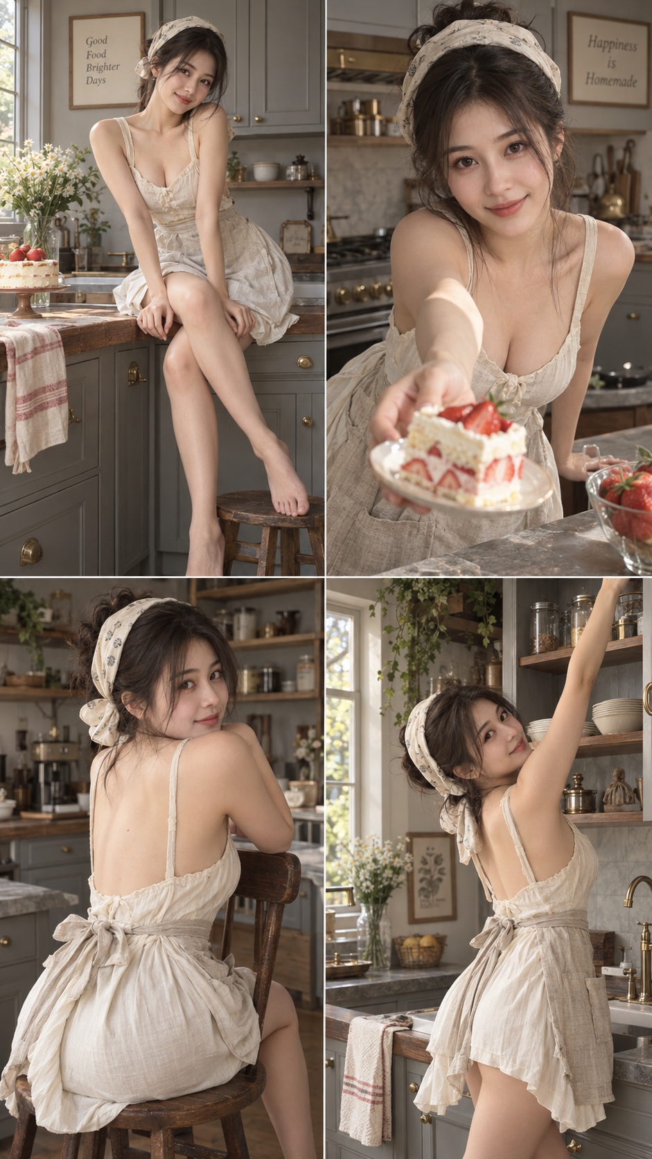 GPT Image 2.5 sample output — 9:16 vintage-baker portrait series